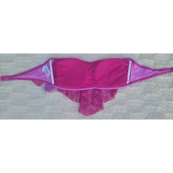 NEW Hula Honey Crochet Flounce Bandeau Bikini Top - Picture 12 of 16